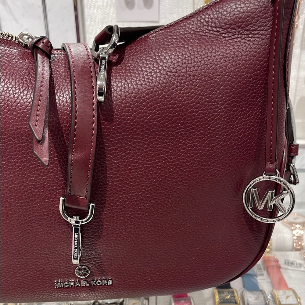 Michael Kors Burgundy Leather Shoulder Bag - Picture 2 of 16